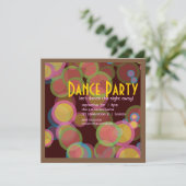 Kleurrijke Cirkel Disco Light Dance Party Invitati Kaart (Staand voorkant)