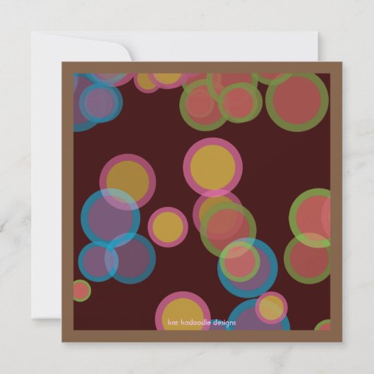 Kleurrijke Cirkel Disco Light Dance Party Invitati Kaart (Achterkant)