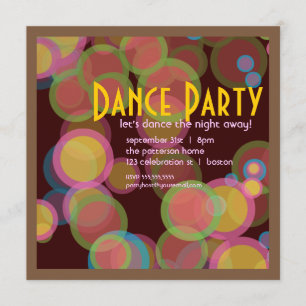 Kleurrijke Cirkel Disco Light Dance Party Invitati Kaart