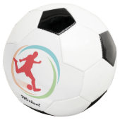 Kleurrijke cirkel gepersonaliseerd voetbal (Drie kwart)