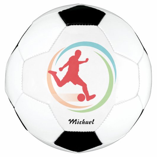 Kleurrijke cirkel gepersonaliseerd voetbal (Voorkant)