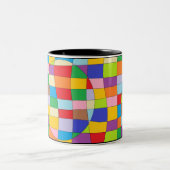 Kleurrijke cirkel tweekleurige koffiemok (Center)