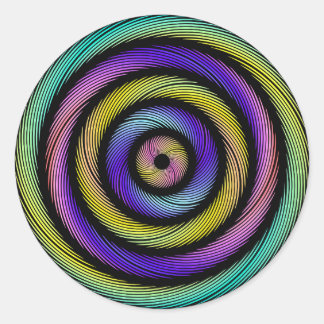 kleurrijke cirkel van streepjes ronde sticker