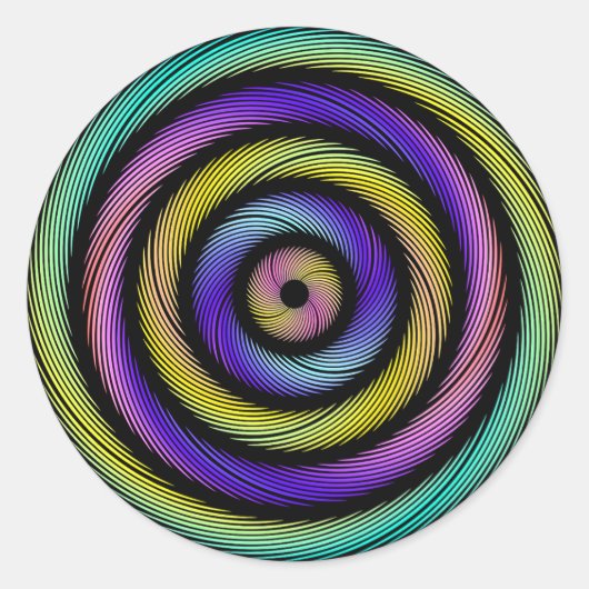kleurrijke cirkel van streepjes ronde sticker (Voorkant)