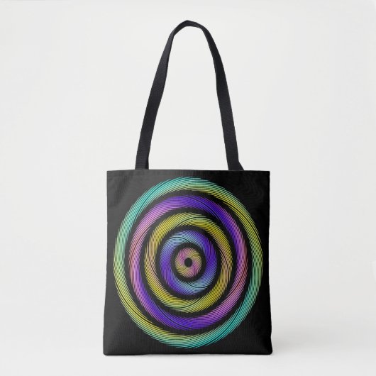 kleurrijke cirkel van streepjes tote bag (Voorkant)