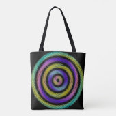 kleurrijke cirkel van streepjes tote bag (Achterkant)