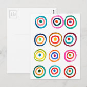 Kleurrijke cirkelregenboogwaterverf briefkaart (Voorkant / Achterkant)
