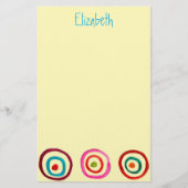 Kleurrijke cirkelregenboogwaterverf briefpapier (Voorkant)