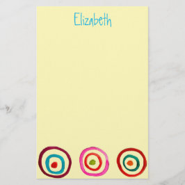 Kleurrijke cirkelregenboogwaterverf briefpapier