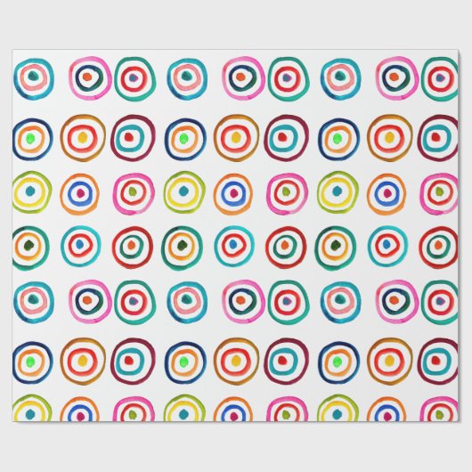 Kleurrijke cirkelregenboogwaterverf cadeaupapier (Vlak)