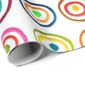 Kleurrijke cirkelregenboogwaterverf cadeaupapier (Rol Hoek)