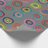 Kleurrijke cirkelregenboogwaterverf cadeaupapier (Hoek)