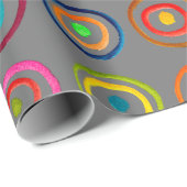 Kleurrijke cirkelregenboogwaterverf cadeaupapier (Rol Hoek)