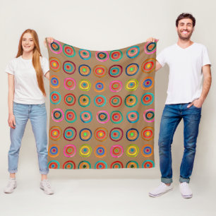 Kleurrijke cirkelregenboogwaterverf fleece deken