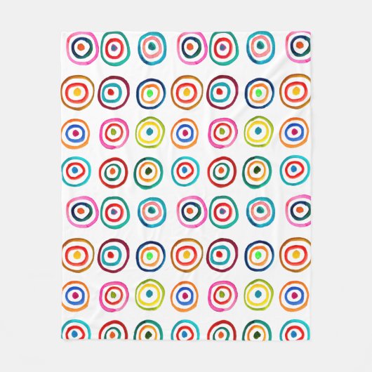Kleurrijke cirkelregenboogwaterverf fleece deken (Voorkant)