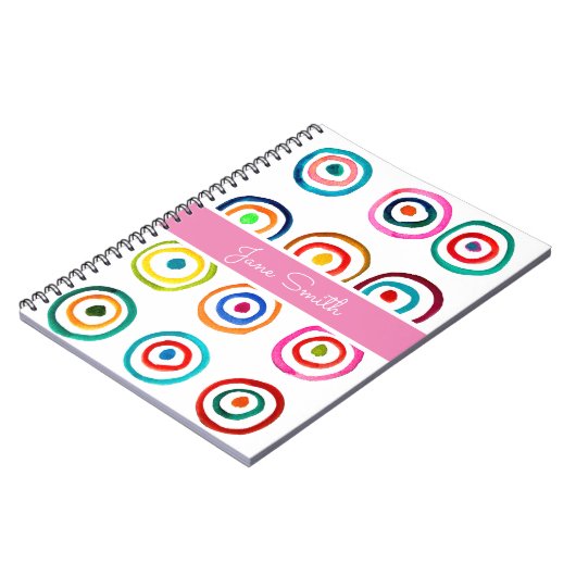 Kleurrijke cirkelregenboogwaterverf notitieboek (Linkerzijde)