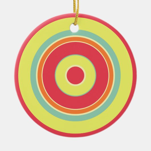 Kleurrijke cirkels 01 keramisch ornament (Voorkant)