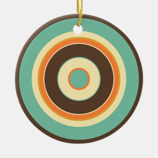 Kleurrijke cirkels 02 keramisch ornament (Voorkant)