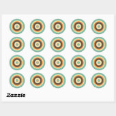 Kleurrijke cirkels 02 ronde sticker (Vel)