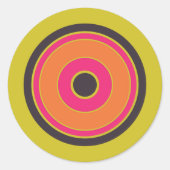 Kleurrijke cirkels 06 ronde sticker (Voorkant)