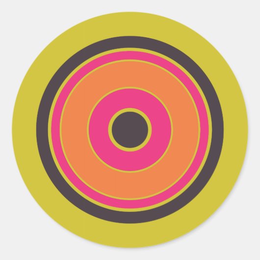 Kleurrijke cirkels 06 ronde sticker (Voorkant)