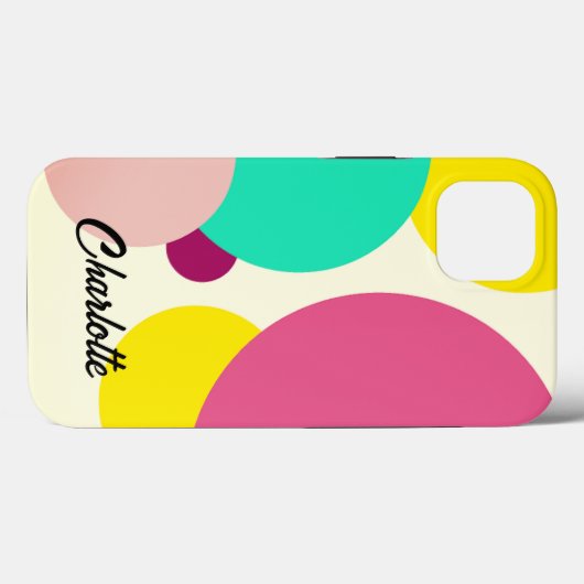 Kleurrijke cirkels aangepaste naam Case-Mate iPhone case (Achterkant (horizontaal))