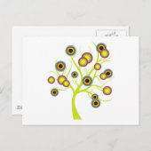Kleurrijke cirkels boom briefkaart (Voorkant / Achterkant)