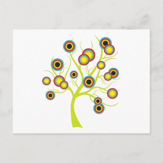 Kleurrijke cirkels boom briefkaart (Voorkant)