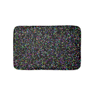 Kleurrijke cirkels bubbels op zwart uniek patroon badmat