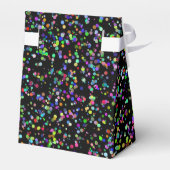 Kleurrijke cirkels bubbels op zwart uniek patroon bedankdoosjes (Achterkant)