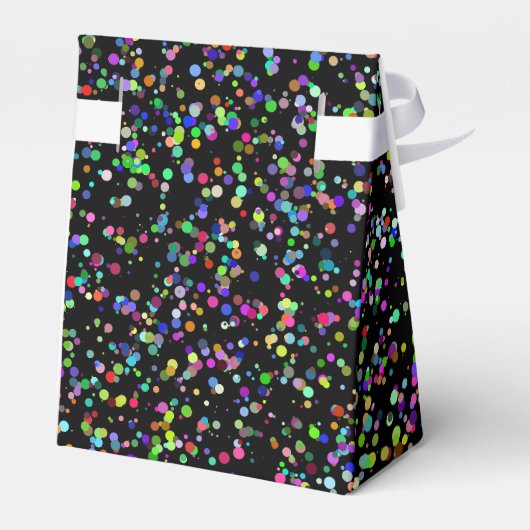 Kleurrijke cirkels bubbels op zwart uniek patroon bedankdoosjes (Achterkant)