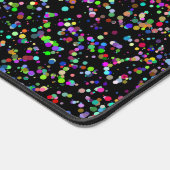 Kleurrijke cirkels bubbels op zwart uniek patroon bureaumat (Hoek)