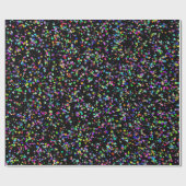 Kleurrijke cirkels bubbels op zwart uniek patroon cadeaupapier (Vlak)