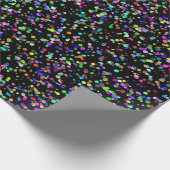 Kleurrijke cirkels bubbels op zwart uniek patroon cadeaupapier (Hoek)