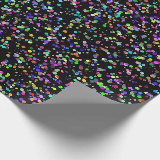 Kleurrijke cirkels bubbels op zwart uniek patroon cadeaupapier (Hoek)