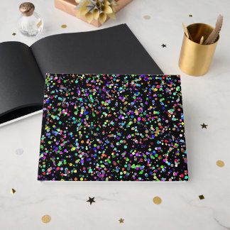 Kleurrijke cirkels bubbels op zwart uniek patroon gastenboek