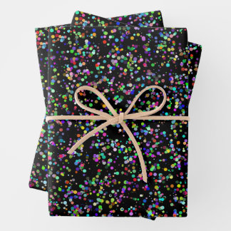 Kleurrijke cirkels bubbels op zwart uniek patroon inpakpapier vel