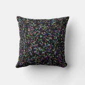 Kleurrijke cirkels bubbels op zwart uniek patroon kussen (Achterkant)