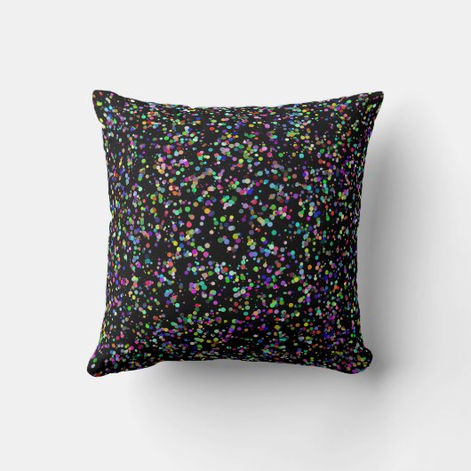 Kleurrijke cirkels bubbels op zwart uniek patroon kussen (Achterkant)