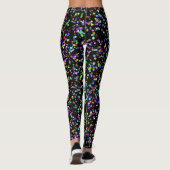 Kleurrijke cirkels bubbels op zwart uniek patroon leggings (Achterkant)