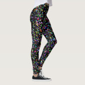 Kleurrijke cirkels bubbels op zwart uniek patroon leggings (Rechts)