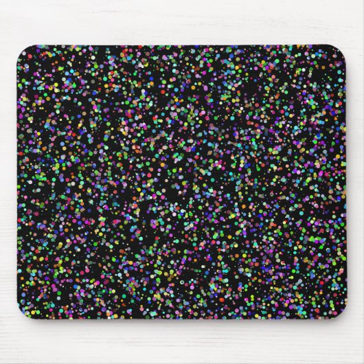 Kleurrijke cirkels bubbels op zwart uniek patroon muismat (Voorkant)