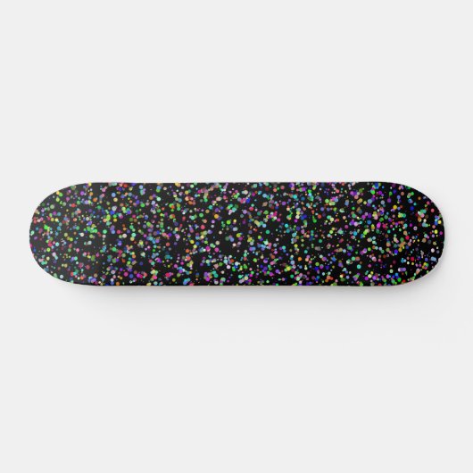 Kleurrijke cirkels bubbels op zwart uniek patroon persoonlijk skateboard (Horizontaal)