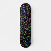 Kleurrijke cirkels bubbels op zwart uniek patroon persoonlijk skateboard (Voorkant)