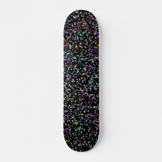 Kleurrijke cirkels bubbels op zwart uniek patroon persoonlijk skateboard (Voorkant)