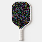 Kleurrijke cirkels bubbels op zwart uniek patroon pickleball paddle (Achterkant)