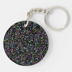 Kleurrijke cirkels bubbels op zwart uniek patroon sleutelhanger