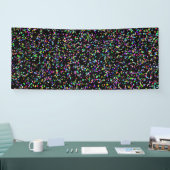 Kleurrijke cirkels bubbels op zwart uniek patroon spandoek (Beurs)