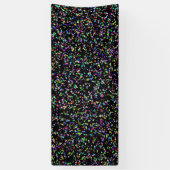 Kleurrijke cirkels bubbels op zwart uniek patroon spandoek (Verticaal)