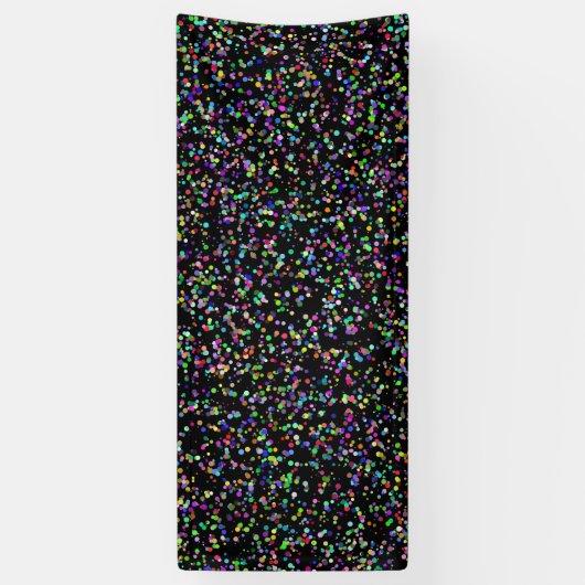 Kleurrijke cirkels bubbels op zwart uniek patroon spandoek (Verticaal)